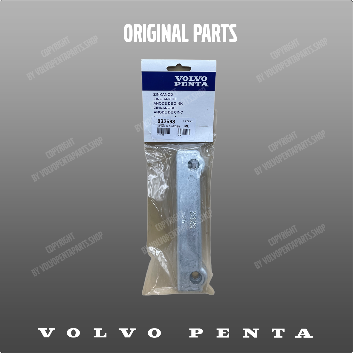 Volvo Penta zinc anode 832598